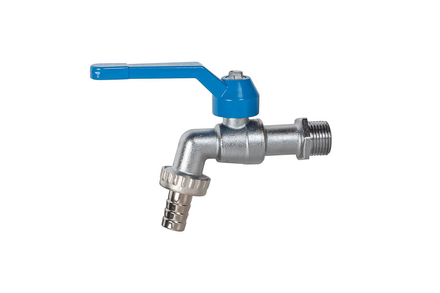 2-way ball valve - brass, with hose union