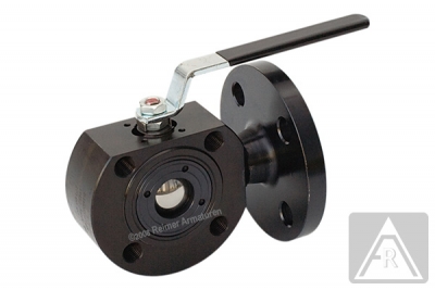 3-way wafer-type ball valve - steel, T-bored