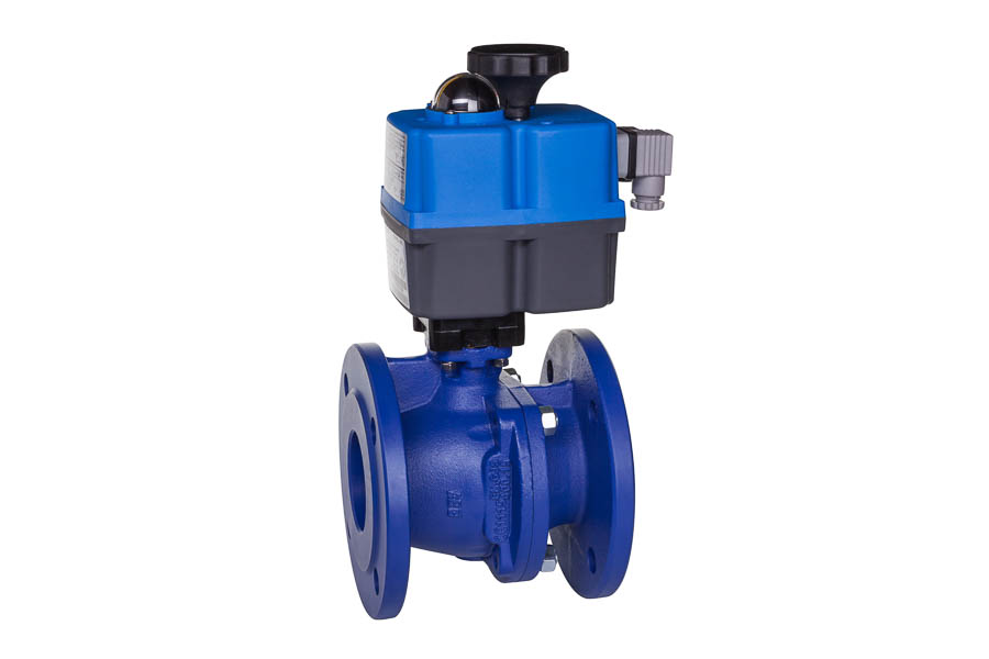 2-way Flange ball valve - GG-25  electrically operated (24 V)