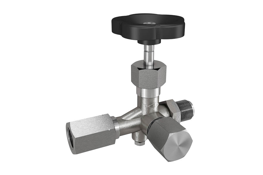 Manometer gauge valve acc. to DIN 16271 - steel", male thread x sleeve
