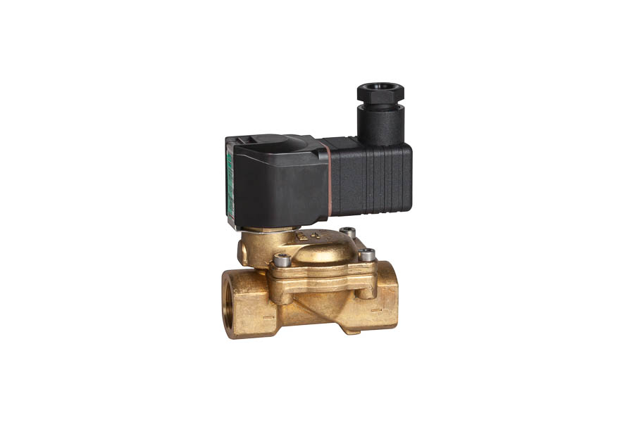 2/2-way Solenoid valve - brass, indirectly solenoid actuated, G 1/4" up to G 2", PN16, female/female, operating pressure: 0,1...16/10 bar, 230 V AC (normally closed) - for neutral gases and liquids