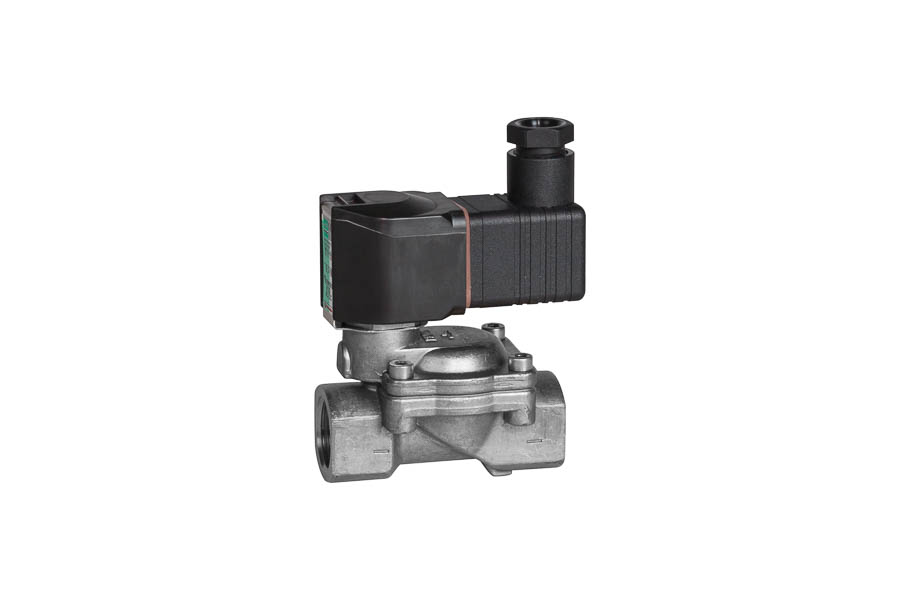 2/2-way Solenoid valve - stainless steel, indirectly solenoid actuated, G 1/4" up to G 2", PN16, female/female, operating pressure: 0,1...16/10 bar, 2430 V AC (normally closed) - for slightly aggressive gases and liquid fluids