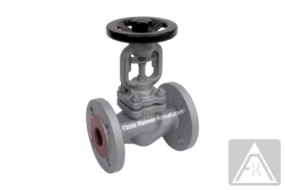 Stop valve - cast steel, with bellow seal - straightway form