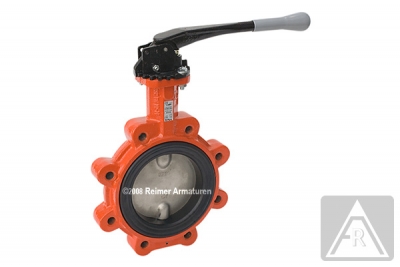 Butterfly valve - lug type, body: GGG-40 / disc: stainless steel-1.4408 / seat: Viton, DN 32 up to DN 300, PN 16/10