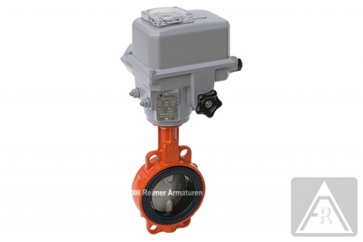 Butterfly valve - wafer type0, GGG-40/1.4408/NBR- electrically operated (230 V)